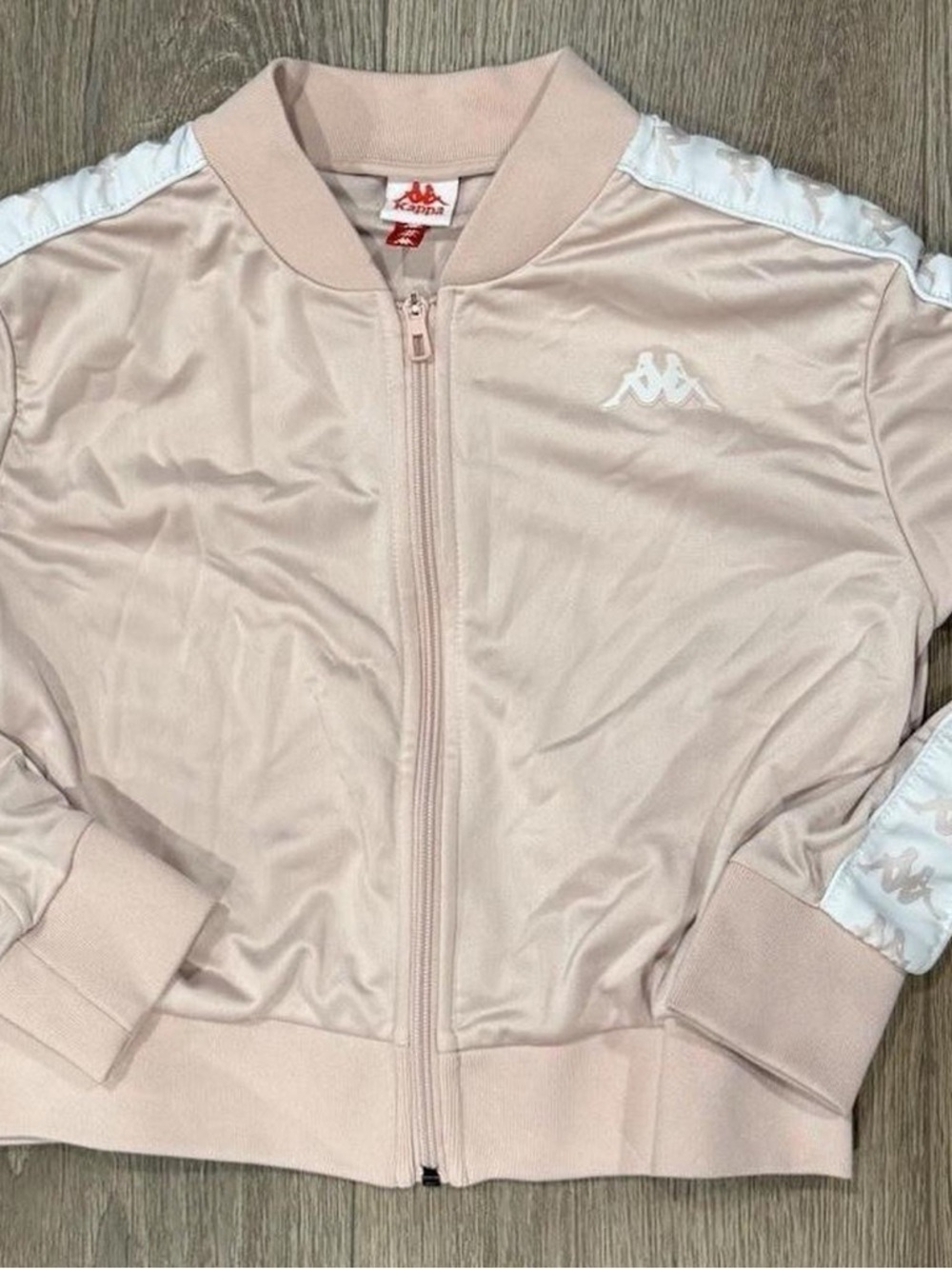Kappa Pale Pink Zip Jacket with Red Logo Tape